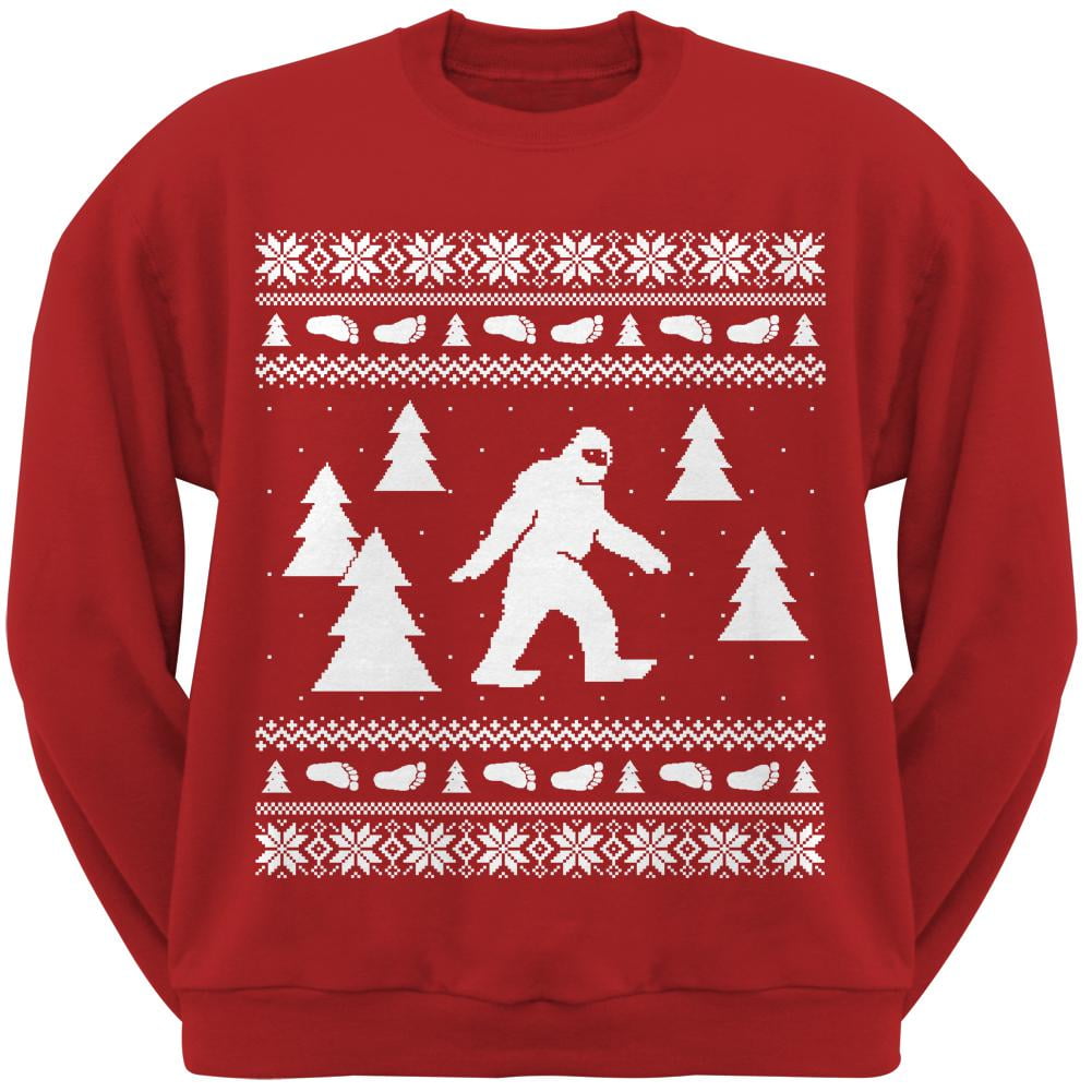 Old Glory Seeing is Believing Alien Santa Blue Adult Crew Neck Sweatshirt
