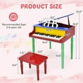 thumbnail image 3 of Gymax 30-Key Classic Baby Grand Piano Toddler Toy Wood w/ Bench & Music Rack Colorful, 3 of 10