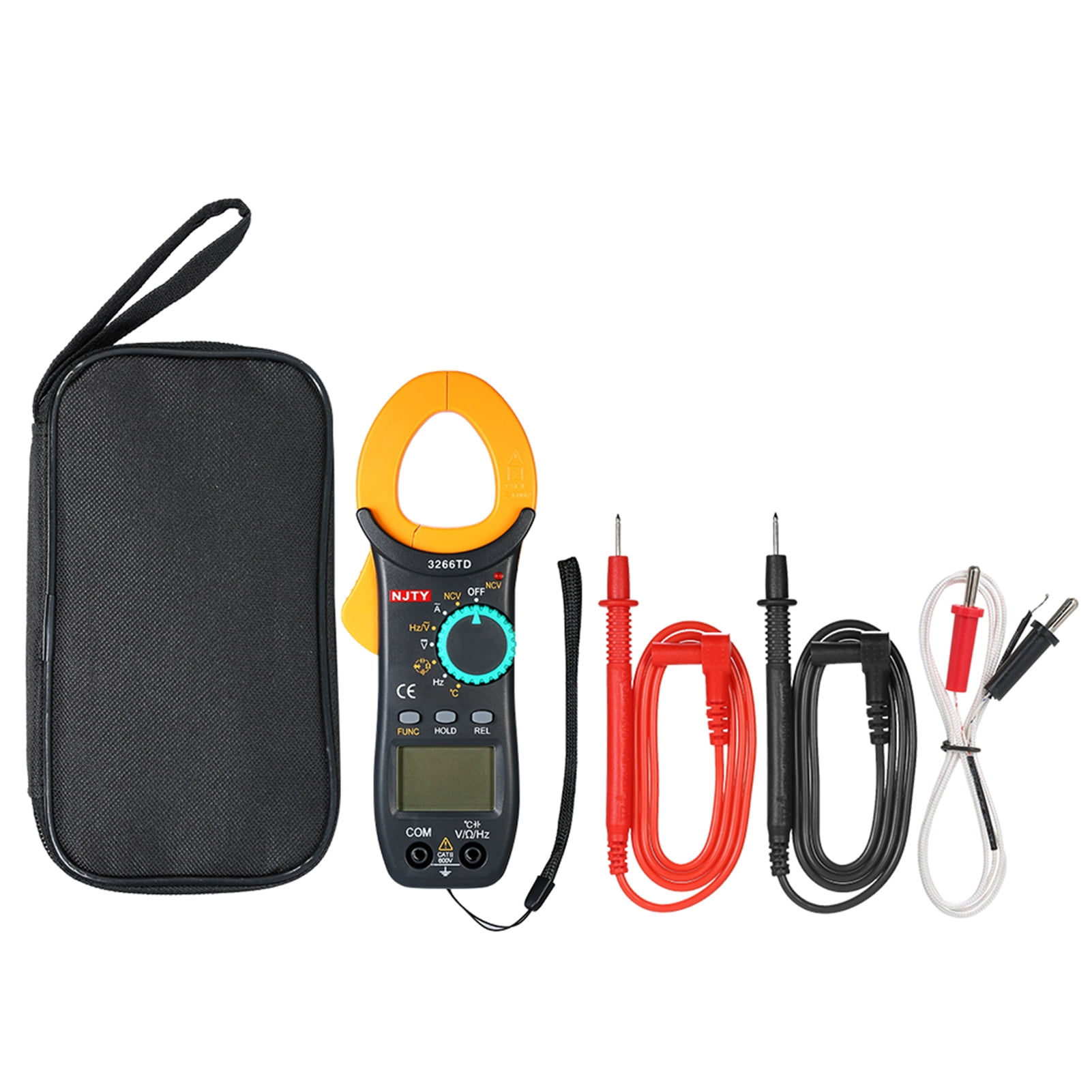 Digital Clamp Meter Autoranging Digital Clamp Meter 4000 Counts Auto Range Multimeter with NCV Test AC/DC Voltage AC Current Portable Handheld Multimeter LCD Diaplay Measuring Resistance
