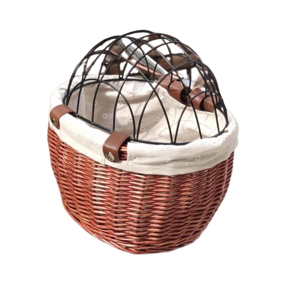 JZROCKER Bicycles Rattan Basket Woven Storage Basket Adults Bike Woven Basket with Lid