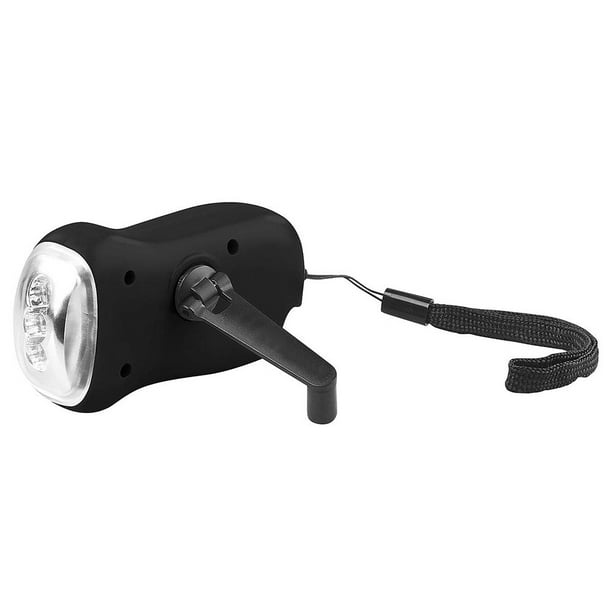 Linterna solar con dinamo de manivela, linterna de emergencia con LED, recargable ecológica, para acampar, hacer senderismo y viajar