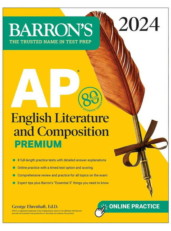Barron's AP Prep: AP English Literature and Composition Premium, 2024: 8 Practice Tests + Comprehensive Review + Online Practice (Paperback)