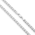 thumbnail image 3 of Miabella Solid 925 Sterling Silver Italian 6mm Diamond-Cut Solid Flat Mariner Link Chain Necklace for Women Men, Made in Italy (Length 20 Inches), 3 of 7