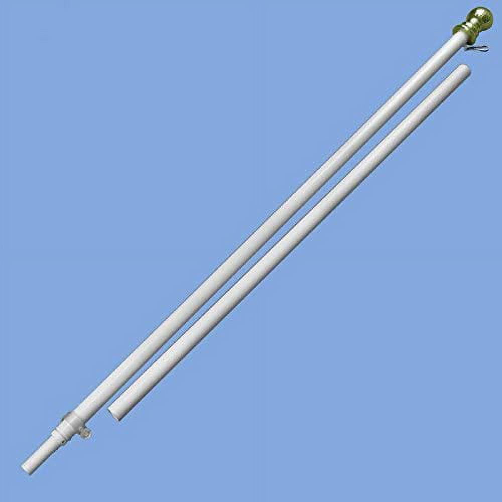 G128 -6 Ft White Flag Pole No Tangle Aluminum Spinning Flagpole: Aluminum Wall Mount |Flag Excluded