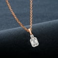 thumbnail image 3 of Diamond Pendant Necklace For Women | 5 Carat IGI Certified Emerald Shape Lab Grown Diamond | Joan Fashion Lab Diamond Pendant Necklace 18K Rose Gold | FG-VS Quality Friendly Diamonds, 3 of 6