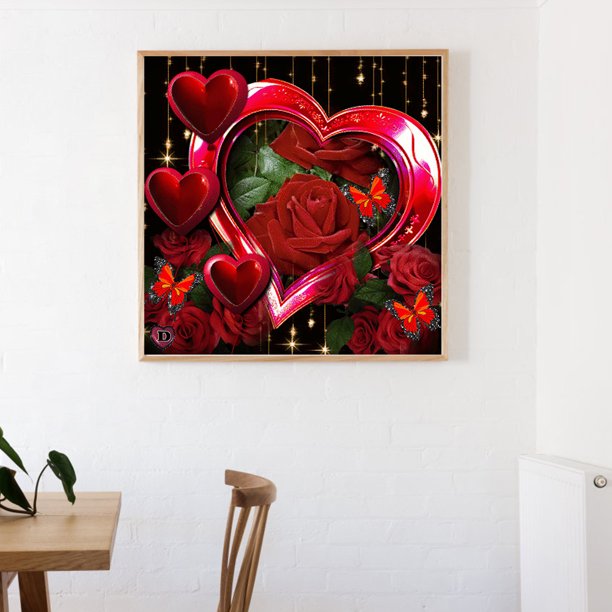 Cuadros Decorativos Taladro redondo completo Resina Rhinestone Rose Patrón DIY Diamond Painting (NE272) Ehuebsd embutido en tela
