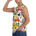 thumbnail image 3 of Fotbe Transports with Animals Men's Camiseta sin Mangas Estampada para Hombres, Playera Casual para Gimnasio, Entrenamiento, Playa-XX-Large, 3 of 7