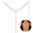 thumbnail image 2 of Collier Ras du Cou en Strass Collier Clavicule à Pampilles Longues Chaîne Collier, 2 of 6