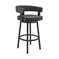 thumbnail image 6 of Armen Living Cohen30" Bar Height Swivel Bar Stool in Black Finish and Black Faux Leather, 6 of 11