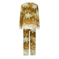 thumbnail image 4 of Tnhcen 2-Piece Christmas Snowflake Print Pajamas for Women Warm Soft V-Neck Casual Long Sleeve Top Pants Pjs Set Lounge Nightwear Homewear S-3XL, 4 of 4