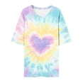 thumbnail image 4 of womens tops Tie Dye T Shirts for Women Rainbow Shirts Funny Short Sleeve spring Tops graphic tees for women, 4 of 4