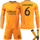 thumbnail image 1 of 2425 Real Madrid Football Shirt No. 5 Bellingham 7 Vinicius Jr. Long Sleeve Football Shirt Set for Adults and Kids No.6 CAMAVINGA qd No.6 CAMAVINGA, 1 of 2