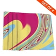 thumbnail image 4 of DouZhe Polyester Placemats Set of 4, Pink Yellow Swirling Pattern Heat Resistant Place Mats for Dining Table, 12" x 18", 4 of 7