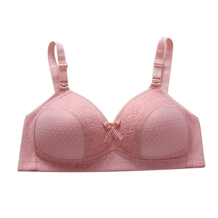 

Womens Underwear Ladies Fashion Comfortable Breathable Gathers No Rims Bra Woman Cotton Thin Push-Up No Steel Ring Bra Comfortable Breathable Thin Pink XL