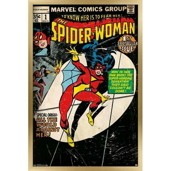 Marvel Comics - Spider-Woman - Cover #1 Wall Poster, 14.725" x 22.375", Framed