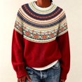 thumbnail image 2 of Crew Neck Sweater for Women Soft Basic Nordic Sweaters Old&nbsp;money&nbsp;sweater Pullover Loose Fit Long Sleeve Tops Christmas Fall Fashion Outfits Oversized Cable&nbsp;knit Sweatshirts No Hood, 2 of 2