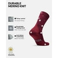 thumbnail image 2 of PUMIER Merino Wool Hiking Crew Socks for Men & Women, Cushioned Anti-Blister, Breathable - 3 Pairs, 2 of 5