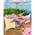 thumbnail image 5 of nqOlkjepod Pink Dessert Outdoor Tablecloth with Umbrella Hole & Zipper, Modern Art Colorful Watercolor Rectangle Table Cover 60x84 Inch, Dining Waterproof Table Cloth Protector for Patio/Party, 5 of 7