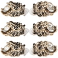 thumbnail image 5 of 3 pares de pendientes con diseño de leones de diamantes y colgantes de moda para decoración de orejas, color blanco, 5 of 5