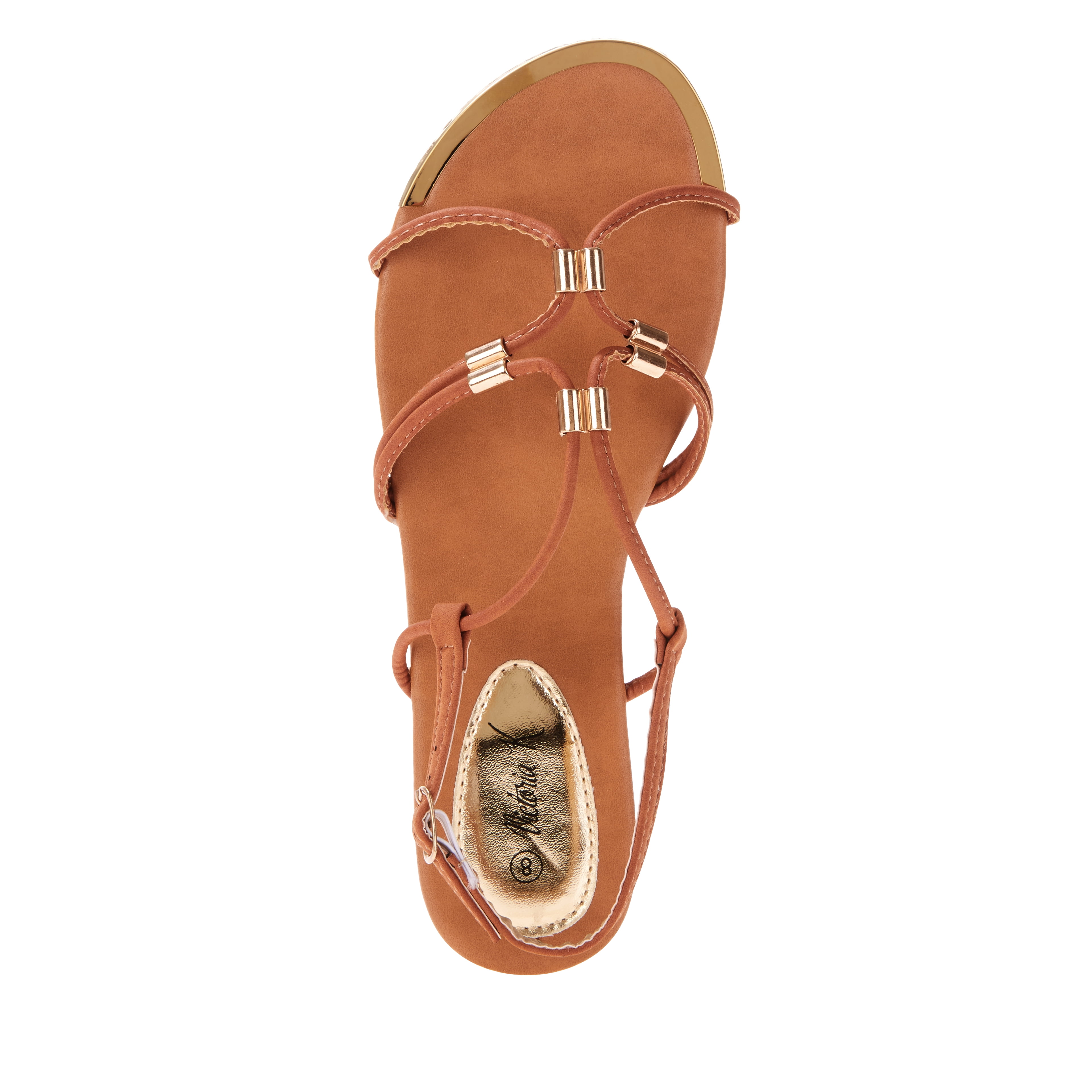 Victoria K Women's Gladiator Sandals with Gold Embellishments