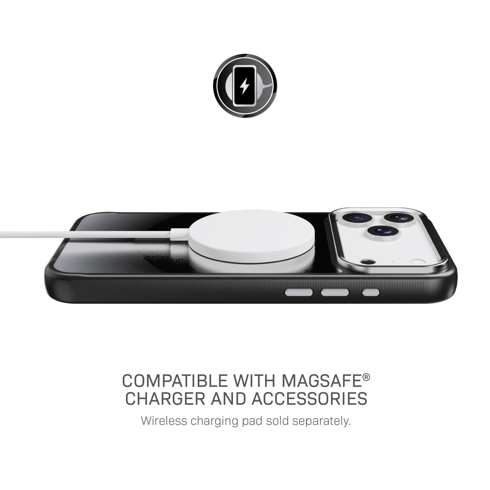 Body Glove Reflector Phone Case for iPhone 18 Pro Max / 17 Pro Max, MagSafe Compatible - Metallic Black