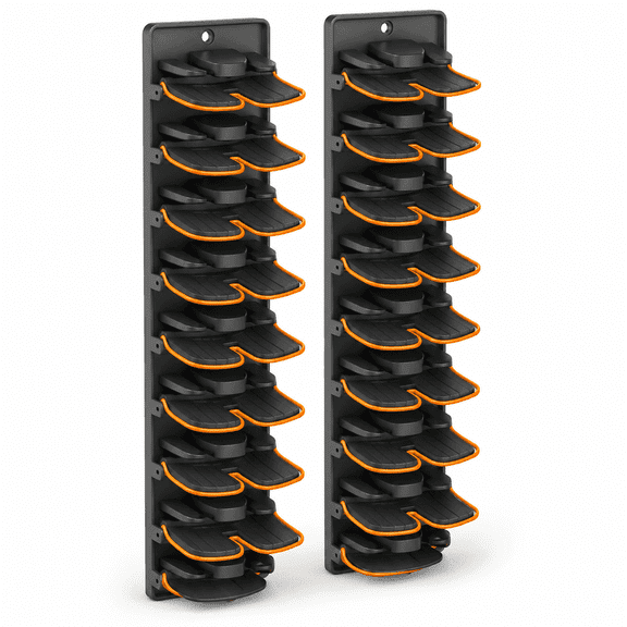 PLERISE  2 Pack Hat Organizer with Spring Clips Wall Mount Closet Rack for Baseball Caps (Matte Black)