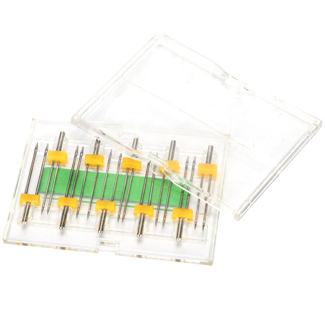 Accesorios para máquinas de coser, 10 agujas gemelas, agujas dobles múltiples con caja de plástico, agujas dobles domésticas de alto rendimiento