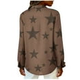 thumbnail image 5 of YHAJDS Shirts Womens Tops Star Print Button Lapel Long Sleeve Loose Casual Spring Summer Daily Top, 5 of 5