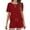 Red, variant on ZSQDM Women Short Sleeve Sets Crewneck Striped Tops And Shorts 2 Piece Sets With Pockets