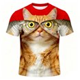 thumbnail image 3 of IWRICH Funny Animal Graphic T-Shirt for Men Novelty Short Sleeve Crewneck Tee Watermelon Red S, 3 of 4