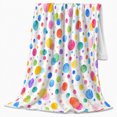 thumbnail image 2 of Cheerful Confetti Dots Multicolor Watercolor Polka Dot, Playful Artistic Scene, Warm Flannel Blanket for Home Library and Reading Nook, Art Lovers Housewarming Gift, Artistic Home Decor, 2 of 9