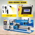 thumbnail image 4 of VEVORbrand 7"x14" Mini Metal Lathe,550W Benchtop Variable Speed 2250RPM with 3-jaw Chuck CNC Mini Lathe Machine, Precision Mini Lathe w/Tool Box Digital Display for Metal Turning, 4 of 9