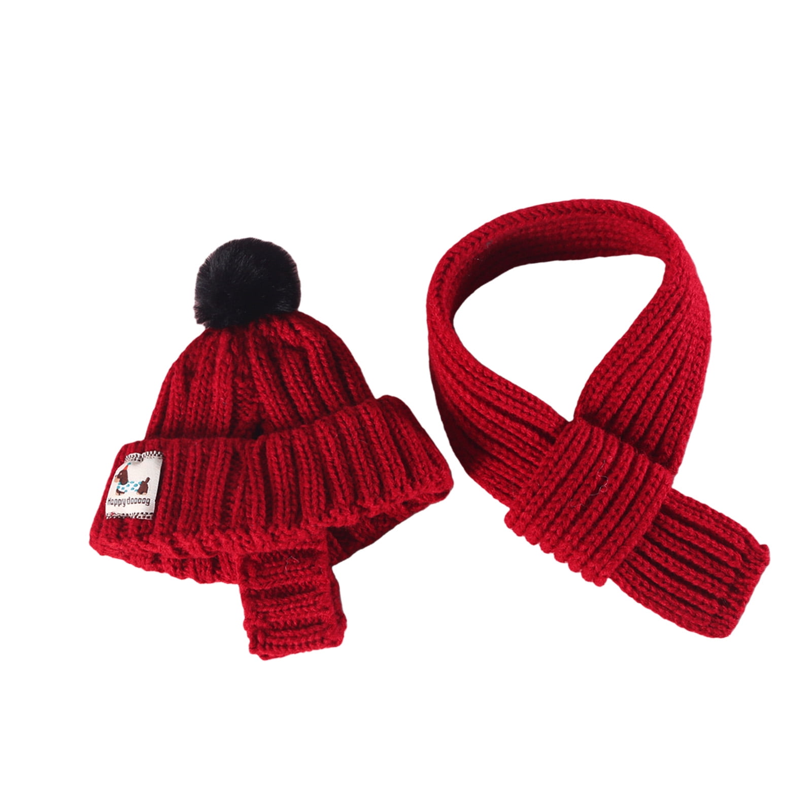 Knitted Pet Hat Scarf Set for Small Dogs Cats Winter Warm Costume Accessories for Pupies Dogs Cats Fall Winter Pet Outfi