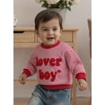 thumbnail image 5 of BemeyourBBs Toddler Baby Boy Girl Valentine Sweatshirts Outfit Lover Boy Embroidery Long Sleeve Stripes Pullovers Tops, 5 of 9