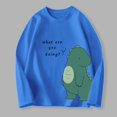 thumbnail image 2 of Babcutegg Toddler Boys Shirts Long Sleeve Graphic Pattern Round Neck Outfit for Boys Blue 3 T, 2 of 3