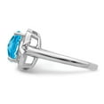 thumbnail image 4 of Auriga Fine Jewelry 925 Sterling Silver Blue Topaz and Diamond Engagement Ring Size 10 for Women, 4 of 6