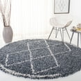 thumbnail image 3 of SAFAVIEH Pro Lux Akilah Geometric Shag Area Rug, Blue/Creme, 6'7" x 6'7" Round, 3 of 9