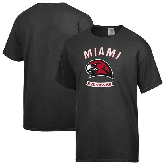 Men's ComfortWash Black Miami University RedHawks Banner T-Shirt