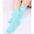 thumbnail image 4 of Women Lace Ruffle Ankle Socks, Cute Princess Girls Frilly Cotton Socks 3Pairs, 4 of 4
