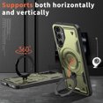 thumbnail image 6 of TECH CIRCLE Magnetic Case for Galaxy A15, [Compatible with MagSafe] Built in 360° Rotatable Ring Holder Kickstand Slim Shockproof Protective Phone Case for Galaxy A15 6.5" 2024,Olivegreen, 6 of 6