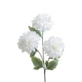 thumbnail image 2 of Gallickan 1pc 3-Head Artificial Dahlia Flower, 25.19in Faux Silk Large Bloom Stem, Realistic Peony for Home Table Wedding Decor, White, Style F, 2 of 6