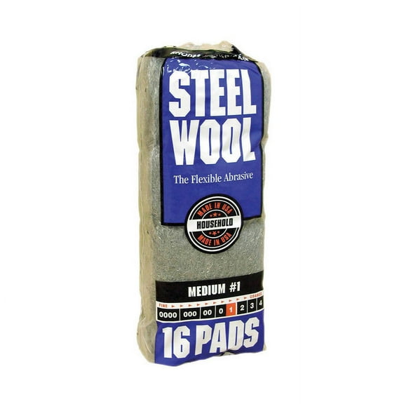 6-Pack of #1 Homax 106604-06 Rhodes American Steel Wool Pad Medium, 16-Pack