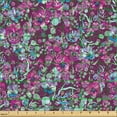 thumbnail image 2 of Ambesonne Floral Fabric by the Yard, Magic Flowers Pattern Print, 2 Yards, Dark Magenta Multicolor, 2 of 5