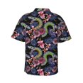 thumbnail image 3 of Uemuo Snake And Flower Printed Regular Fit Short Sleeve Casual Hawaiian Shirt for Men,Aloha shirt,Tropical shirt,Floral print shirt,Vacation Beach shirt-Small, 3 of 9