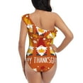 thumbnail image 5 of Easygdp Happy Thanksgiving Three Gnomes Women's One Shoulder Ruffle Monokini Bathing Suits with Removable Chest Pad, Quick Drying - X-Large, 5 of 8