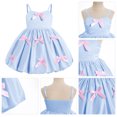 thumbnail image 6 of IBTOM CASTLE Baby Girl Dress Satin Bubble Pink Bow Ruffle Pageant Formal Princess Toddler Girl Fancy Dress Photo Shoot 2-3T Blue, 6 of 7