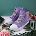 thumbnail image 4 of Kushyshoo Kids Canvas Sneakers Purple High-Top Children Walking Shoes 12M, 4 of 6