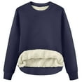 thumbnail image 5 of UTSJKR 2026 Women's Sherpa Lined Sweatshirts Thermal Casual Crewneck Fleece Pullover Winter Warm Thick Tops Coats Navy XXL, 5 of 5