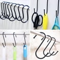 thumbnail image 5 of Apuakthei MgcTolBox 20 piezas Ganchos en forma de S de metal, ganchos negros, ganchos en forma de S de metal pesado, adecuados para cocina, baño, dormitorio y oficina (L, negro), 5 of 5