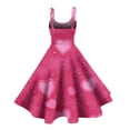 thumbnail image 4 of LWavelet Valentine's 2026 Spaghetti Strap Pink-White Stripe Dress for Women, Red-Pink Heart Pattern Fitted Waist Flared Sundresses Hot Pink 2XL, 4 of 4